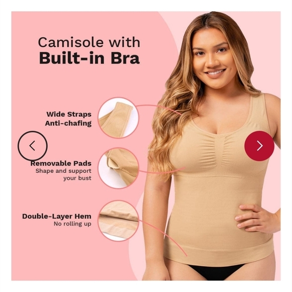 NWT Woman ocean cami tank top with 5 zones insta shaper technology size XL beige - Picture 1 of 9